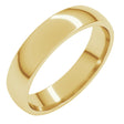18K Yellow Gold 4.5 mm Lightweight Comfort-Fit Half Round Band Size 8.5