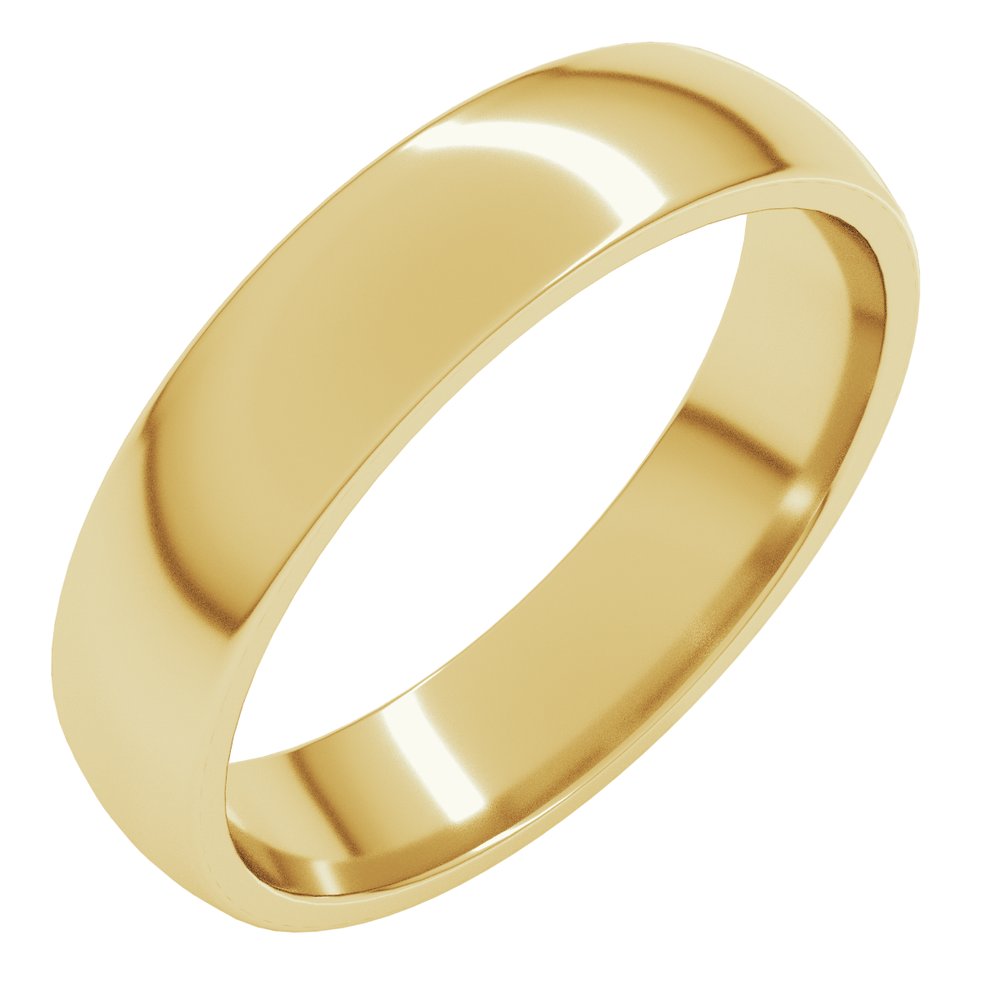 18K Yellow Gold 4.5 mm Lightweight Comfort-Fit Half Round Band Size 8.5