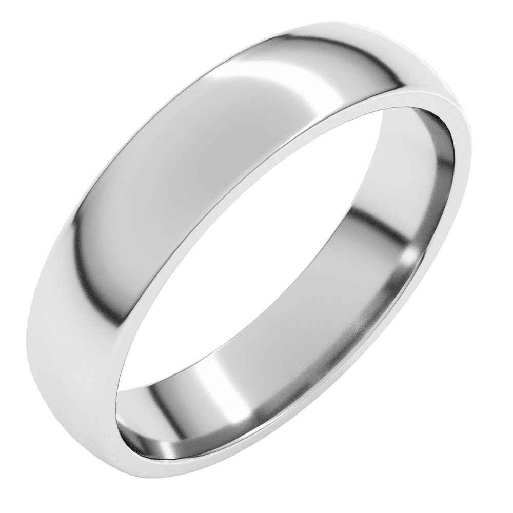 14K White Gold 4.5 mm Lightweight Comfort-Fit Half Round Band Size 8