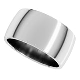 14K White Gold 10 mm Lightweight Comfort-Fit Half Round Band Size 7