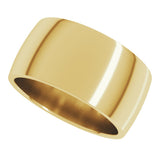 14K Yellow Gold 10 mm Lightweight Comfort-Fit Half Round Band Size 7.5