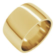 14K Yellow Gold 12 mm Lightweight Comfort-Fit Half Round Band Size 5