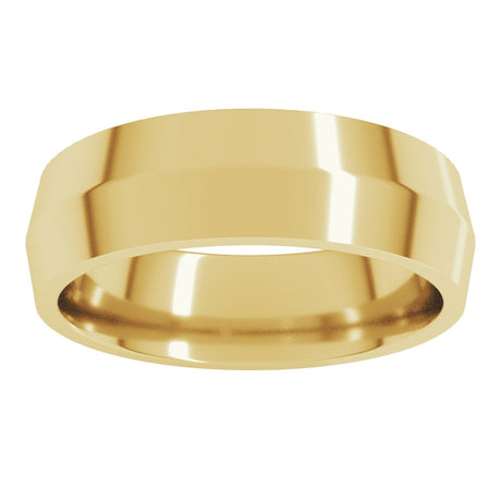 18K Yellow 6 mm Knife Edge Comfort Fit Band Size 7.5