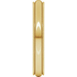 10K Yellow Gold 3 mm Milgrain Comfort-Fit Half Round Band Size 4