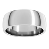 14K White Gold 7 mm Lightweight Comfort-Fit Half Round Band Size 8