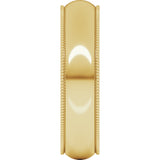 10K Yellow 5 mm Milgrain Half Round Band