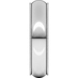 Continuum Sterling Silver 5 mm Milgrain Half Round Band Size 8