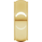 14K Yellow Gold 7 mm Milgrain Half Round Band Size 7 