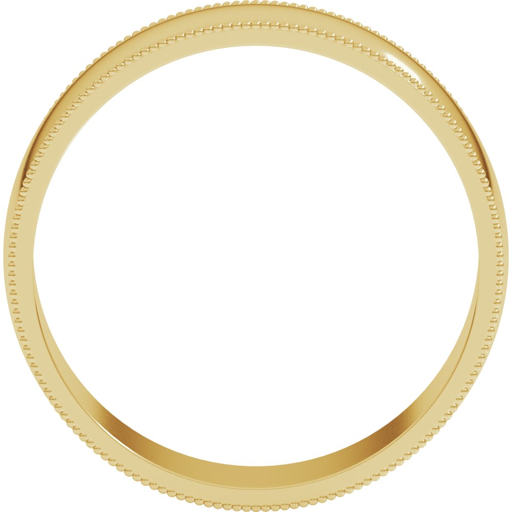 14K Yellow 6 mm Lightweight Milgrain Half Round Band