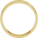 14K Yellow 6 mm Lightweight Milgrain Half Round Band