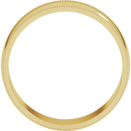 18K Yellow Gold 6 mm Lightweight Milgrain Half Round Band Size 8