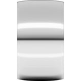 14K White Gold 12 mm Lightweight Comfort-Fit Half Round Band Size 6.5