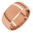 10K Rose Gold 8 mm Lightweight Comfort-Fit Half Round Band Size 6.5