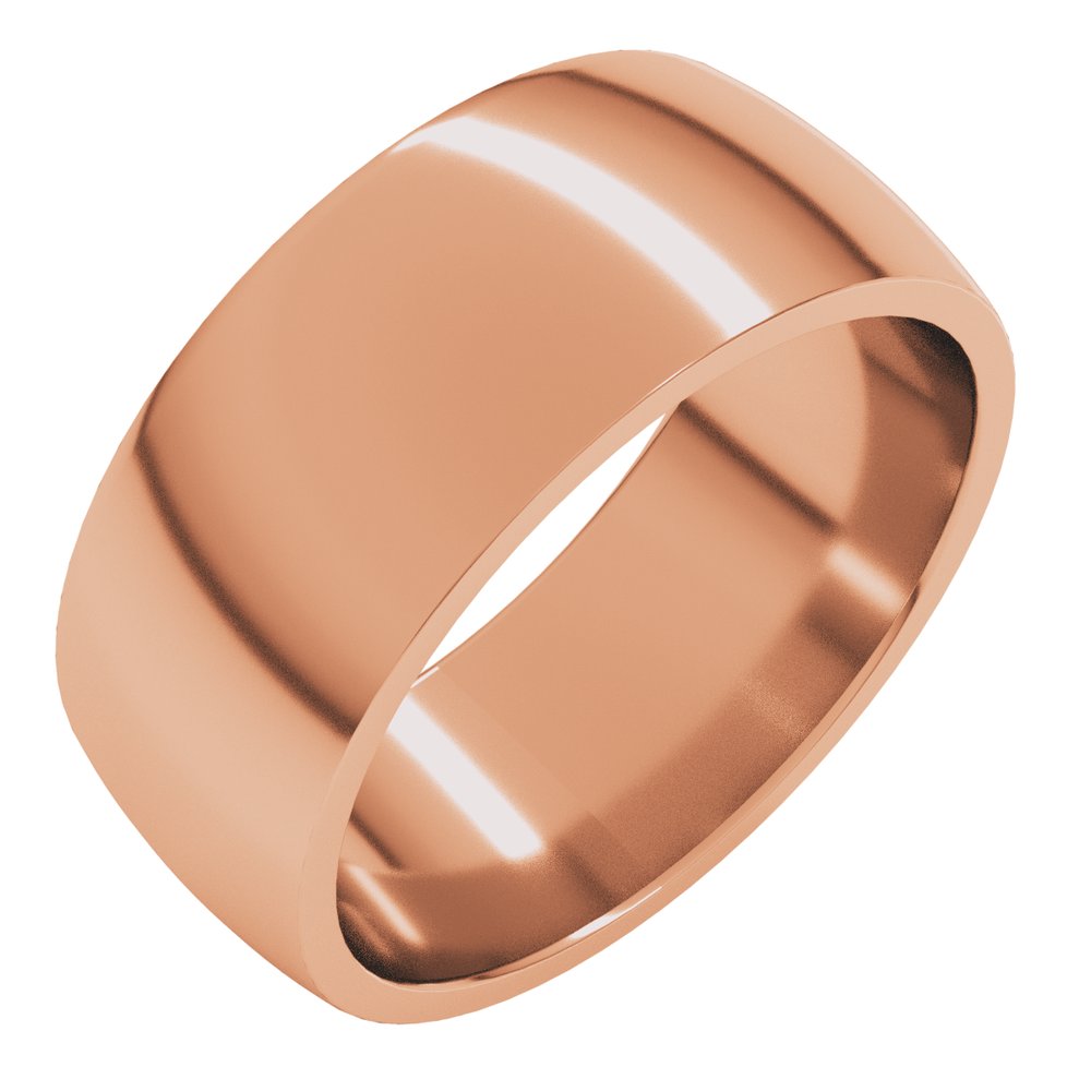 10K Rose Gold 8 mm Lightweight Comfort-Fit Half Round Band Size 6.5