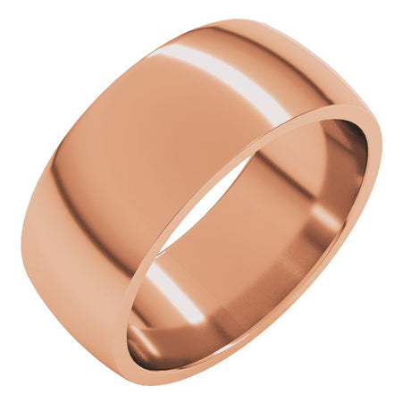 10K Rose Gold 8 mm Lightweight Comfort-Fit Half Round Band Size 6.5
