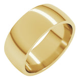 14K Yellow Gold 8 mm Lightweight Comfort-Fit Half Round Band Size 6.5