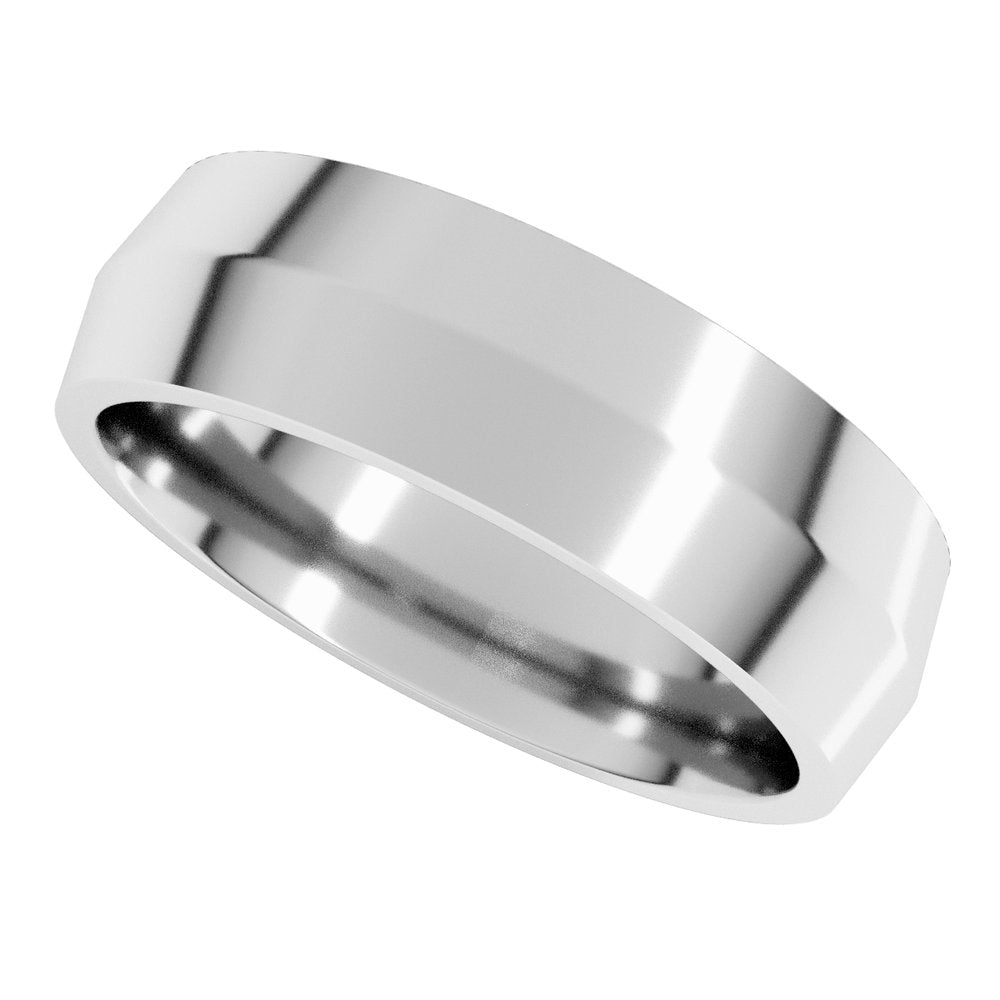 10K White 6 mm Comfort-Fit Knife Band Size 11