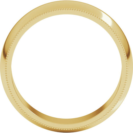 14K Yellow 6 mm Milgrain Half Round Band