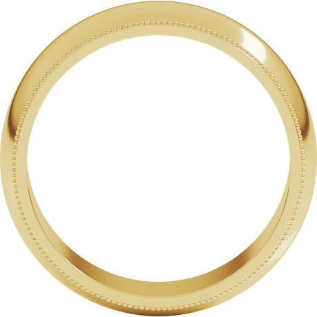 10K Yellow Gold 7 mm Milgrain Half Round Band Size 13 