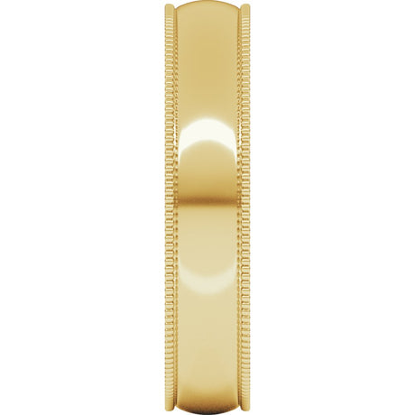 10K Yellow Gold 4 mm Lightweight Milgrain Half Round Band Size 7