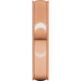 14K Rose Gold 4 mm Lightweight Milgrain Half Round Band Size 11