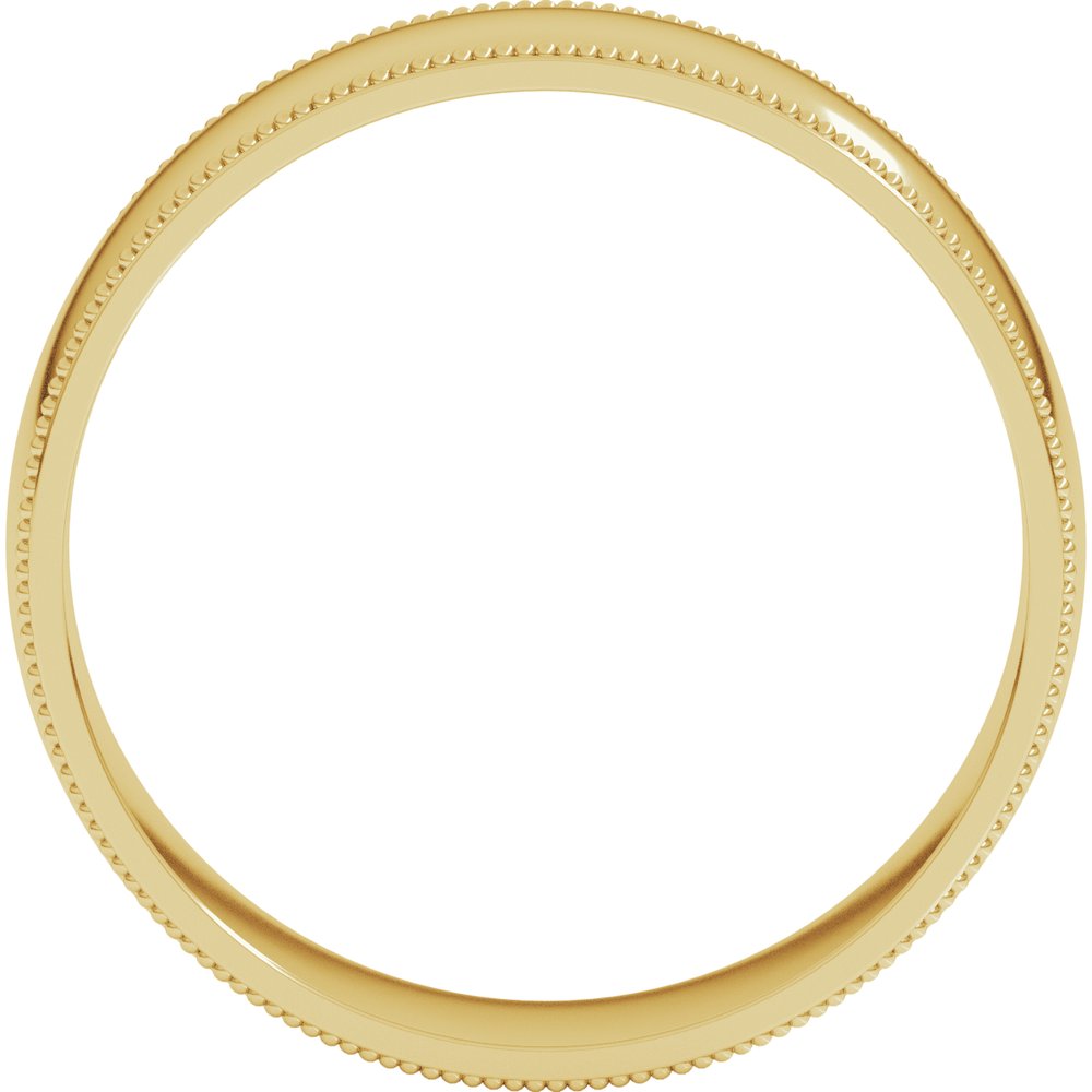 10K Yellow Gold 6 mm Milgrain Comfort-Fit Half Round Band Size 12.5