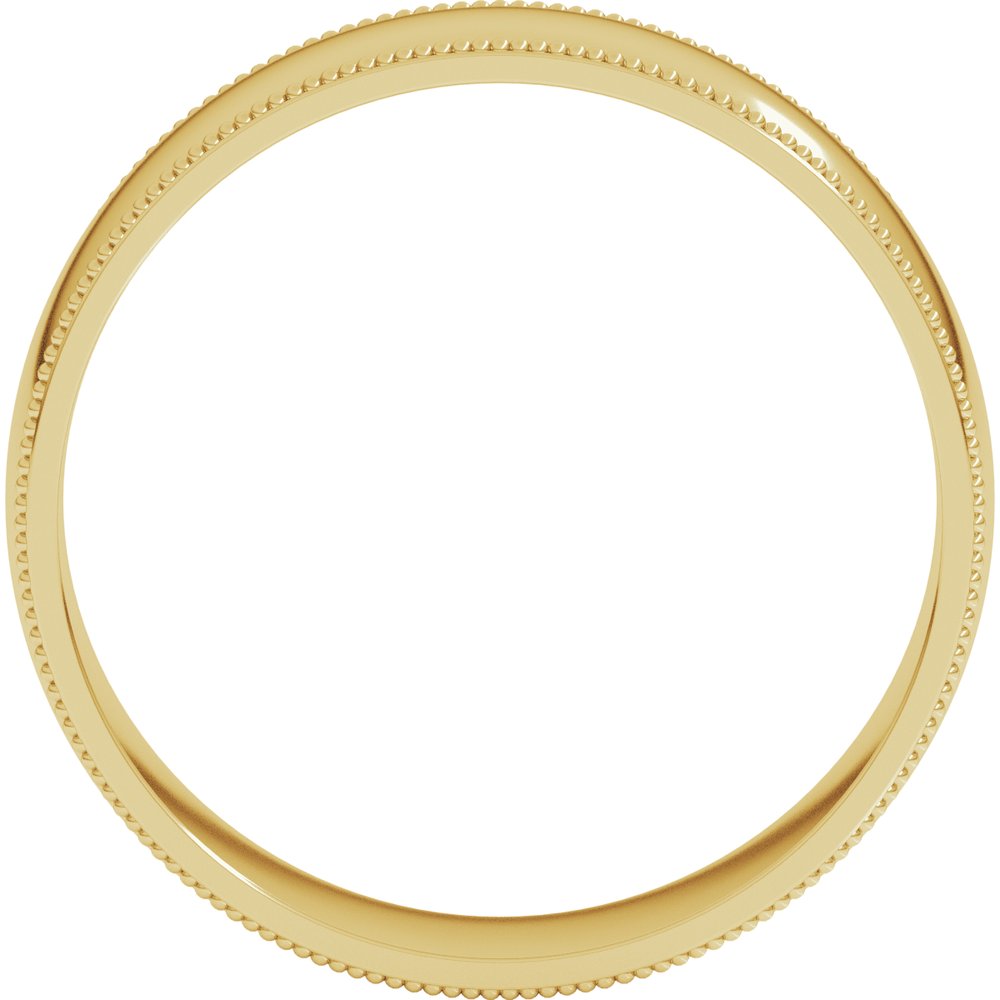 14K Yellow 6 mm Milgrain Half Round Comfort Fit Band