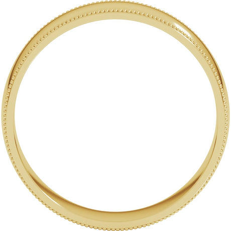 10K Yellow Gold 6 mm Milgrain Comfort-Fit Half Round Band Size 9.5