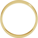 14K Yellow 6 mm Milgrain Comfort-Fit Half Round Band Size 10