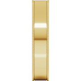 10K Yellow Gold 4 mm Milgrain Comfort-Fit Flat Band Size 6.5