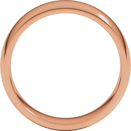 14K Rose 7 mm Lightweight Comfort-Fit Half Round Band Size 7
