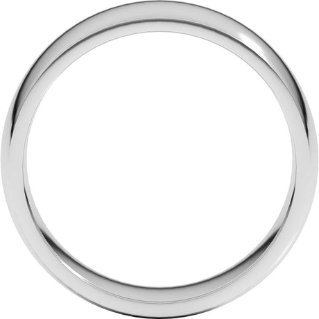 18K White Gold 7 mm Lightweight Comfort-Fit Half Round Band Size 6.5