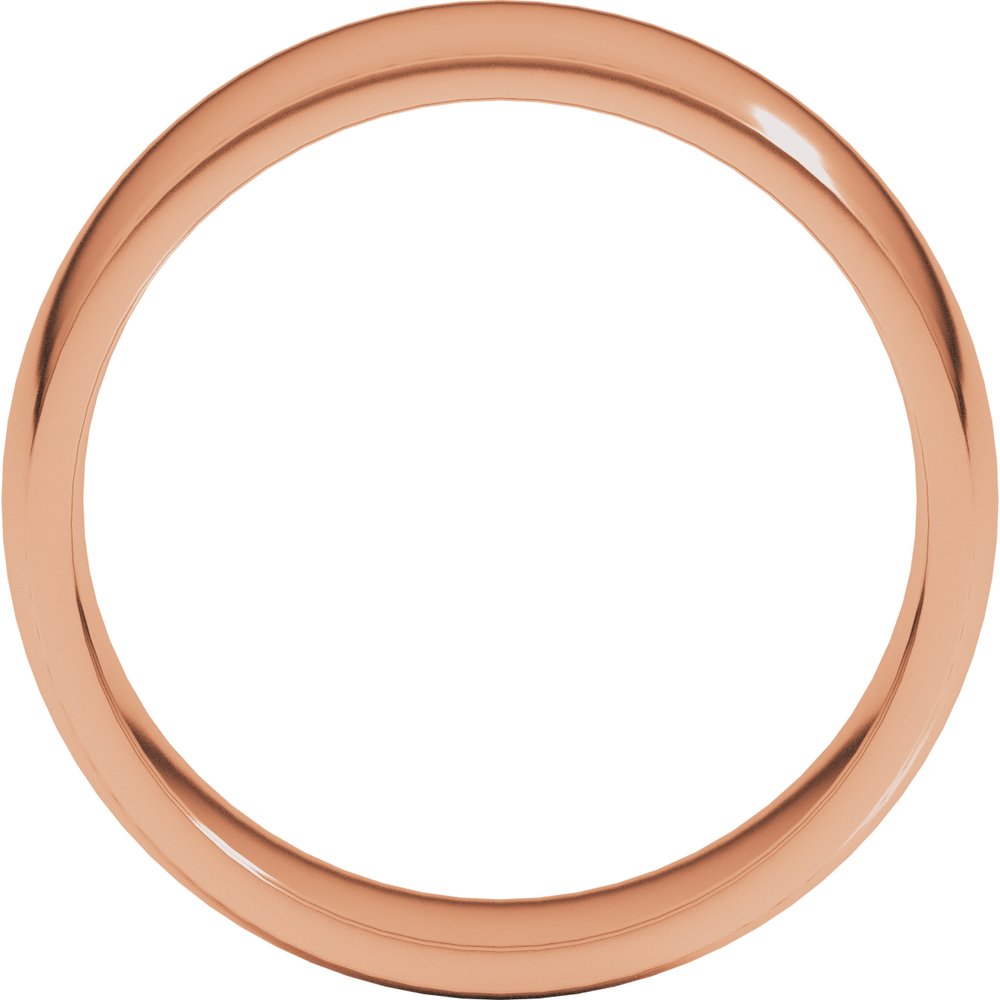 14K Rose 7 mm Half Round Comfort Fit Light Band Size 7.5