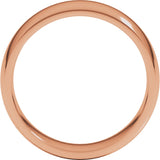 14K Rose 7 mm Half Round Comfort Fit Light Band Size 7.5