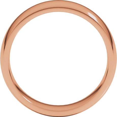 14K Rose 7 mm Half Round Comfort Fit Light Band Size 7.5