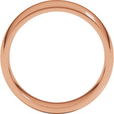 14K Rose Gold 7 mm Lightweight Comfort-Fit Half Round Band Size 11