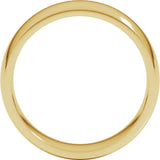10K Yellow 7 mm Half Round Comfort Fit Light Band