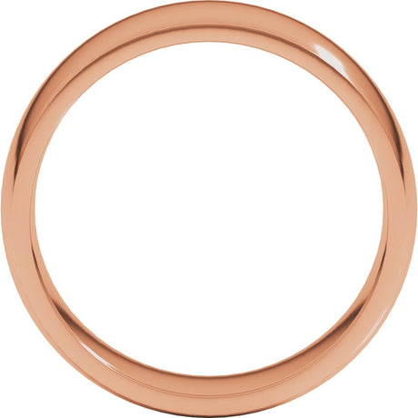 14K Rose Gold 7 mm Lightweight Comfort-Fit Half Round Band Size 11