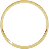 14K Yellow Gold 3 mm Milgrain Comfort-Fit Flat Band Size 10
