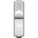 10K White 6 mm Milgrain Half Round Band Size 14