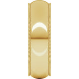 10K Yellow Gold 6 mm Milgrain Half Round Band Size 9.5 