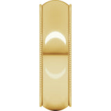 14K Yellow Gold 6 mm Milgrain Half Round Band