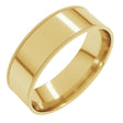 14K Yellow Gold 6 mm Milgrain Comfort-Fit Flat Band Size 8.5