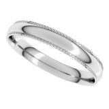 Sterling Silver 3 mm Rope Comfort-Fit Half Round Band Size 19