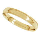 14K Yellow Gold 3 mm Rope Comfort-Fit Half Round Band Size 5