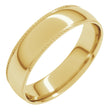 14K Yellow Gold 5 mm Rope Comfort-Fit Half Round Band Size 6.5