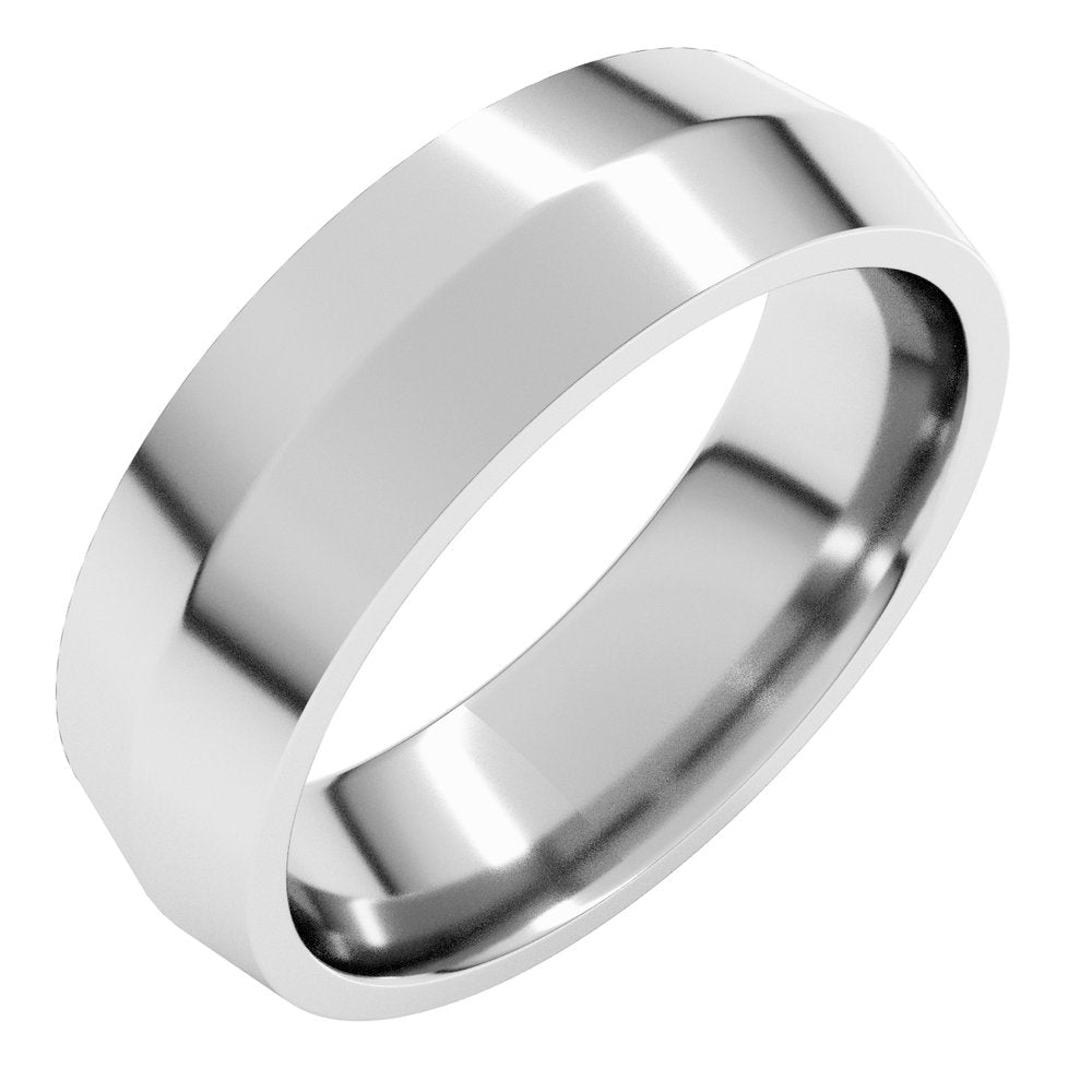 10K White 6 mm Knife Edge Comfort Fit Band Size 10