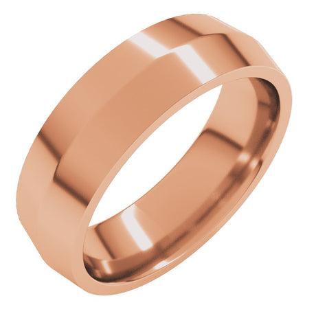 10K Rose Gold 6 mm Comfort-Fit Knife Band Size 12
