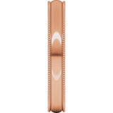 10K Rose 3 mm Lightweight Milgrain Half Round Band Size 7