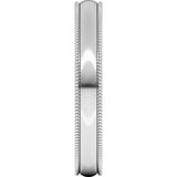 Platinum 3 mm Lightweight Milgrain Half Round Band Size 6.5